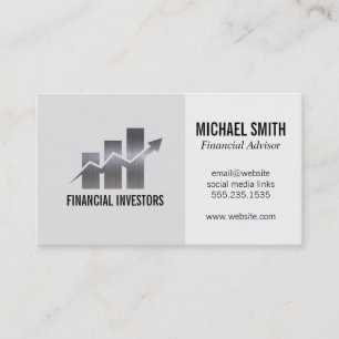 Financial Advisor   Investments   Bar Chart Business Card