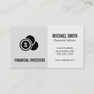 Financial Advisor   Investments Business Card
