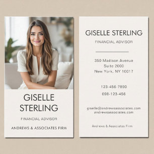 Financial Advisor Neutral Professional Photo Business Card