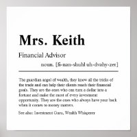 Financial Advisor Personalized Gift Poster