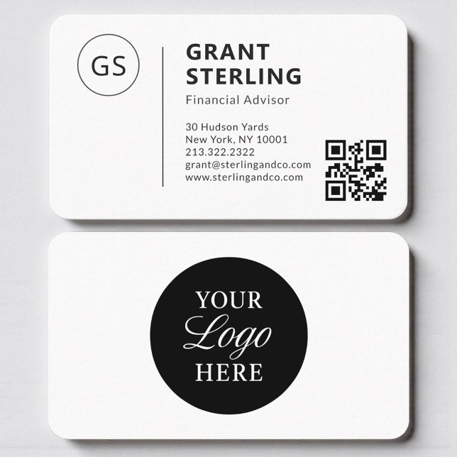 Financial Advisor QR Code Logo Professional  Business Card (Creator Uploaded)