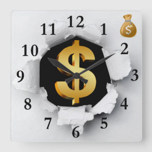 Financial advisor square wall clock