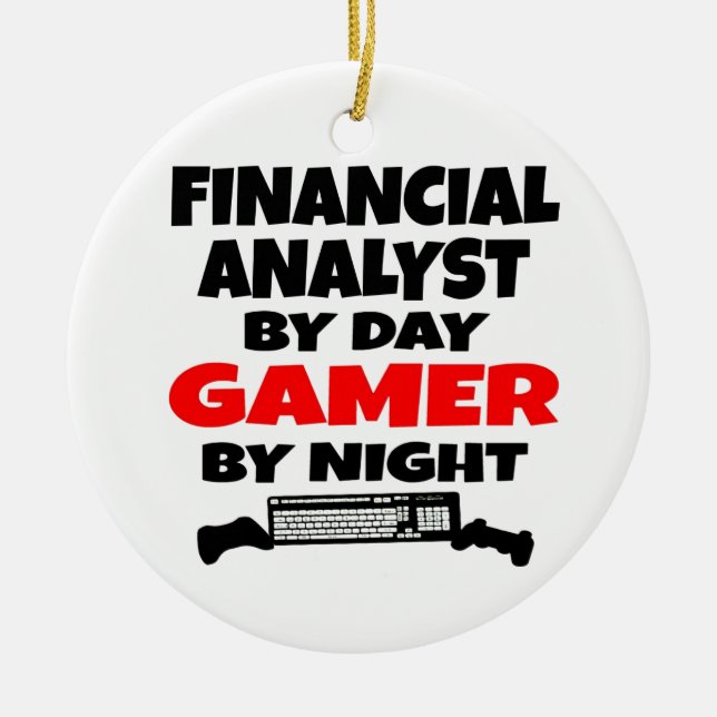 Financial Analyst Gamer Ceramic Ornament (Front)