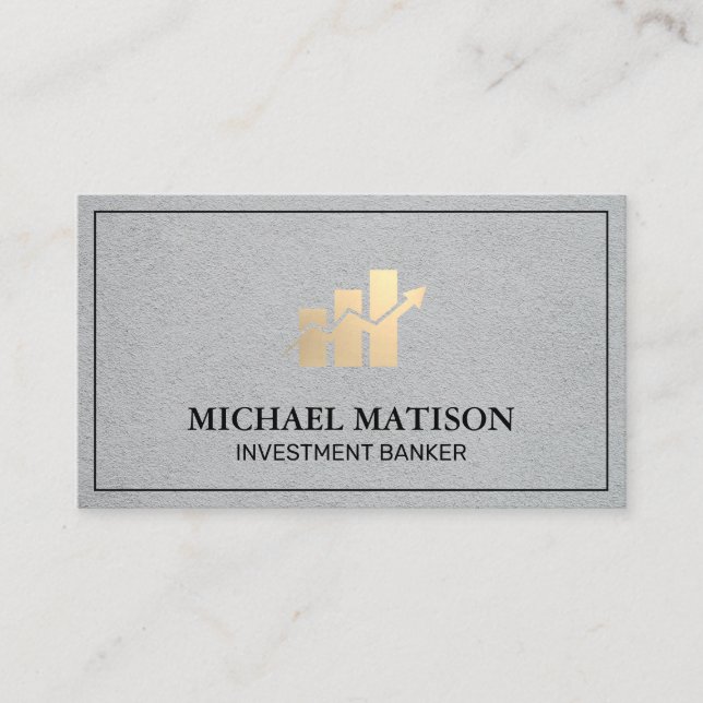 Financial Bar Graph Chart | Stock Analysis Business Card (Front)