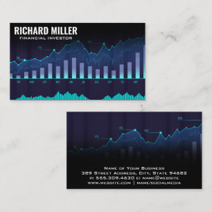 Financial Bar Graph Stocks Market Analyst Business Card