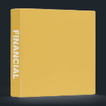 Financial Big Bold Name binder<br><div class="desc">The word Financial in big bold white letters that are bold and easy to see on the spine to store all your finance related records and documents and easily find them on a shelf. Change the background colour if you like, but be sure to change it on the front, back,...</div>