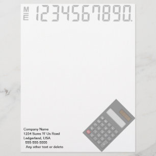 Financial Calculator Letterhead (Black)