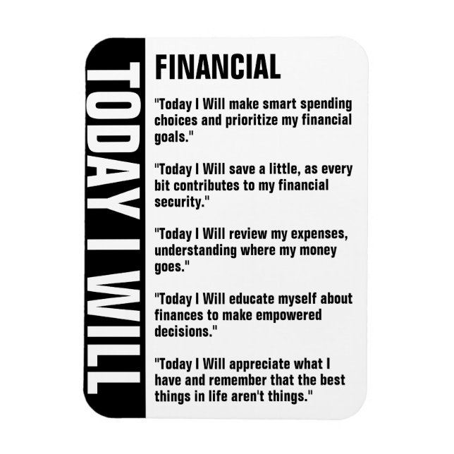 Financial Care Goals Reminder Customize Magnet (Vertical)