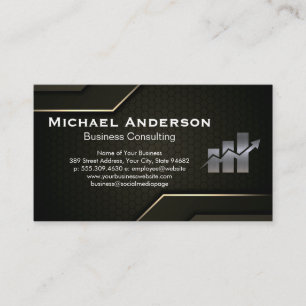 Financial Chart Bar Graph Logo Corporate Business Card