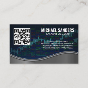 Financial Chart   QR Code Business Card