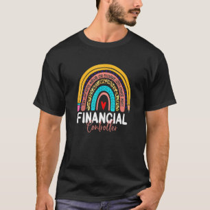 Financial Controller Leopard Rainbow Finance Back  T-Shirt
