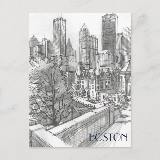 Financial District Boston Postcard (Front)