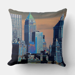 Financial District Lower Manhattan Poster Throw Pillow