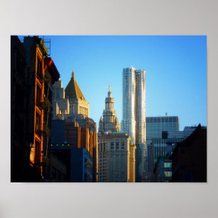 Financial District Skyline Cityscape, Small Poster