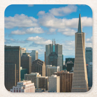 Financial District Skyline of San Francisco Square Paper Coaster