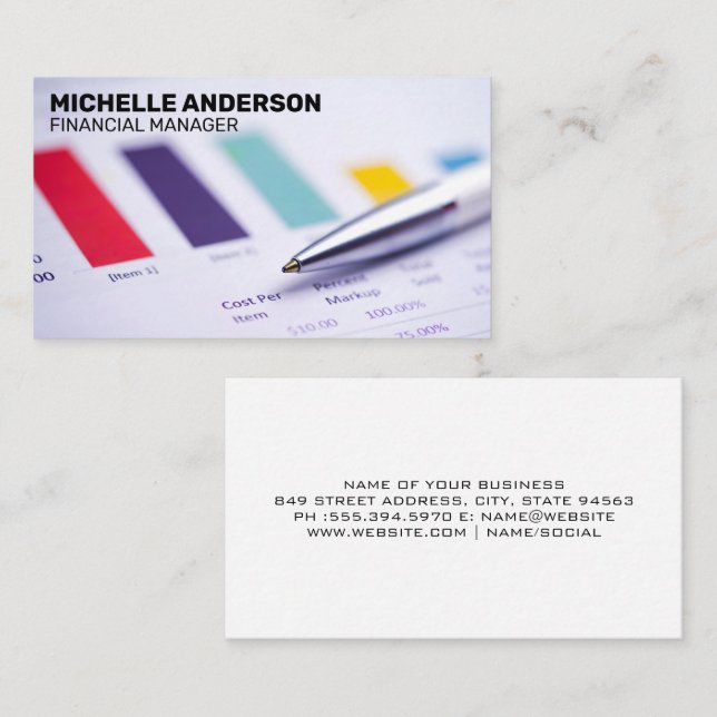 Financial Documents | Charts Business Card (Front/Back)