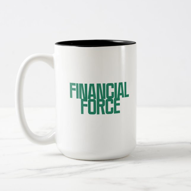 Financial Force | Economic Analyst Power Design Two-Tone Coffee Mug (Left)