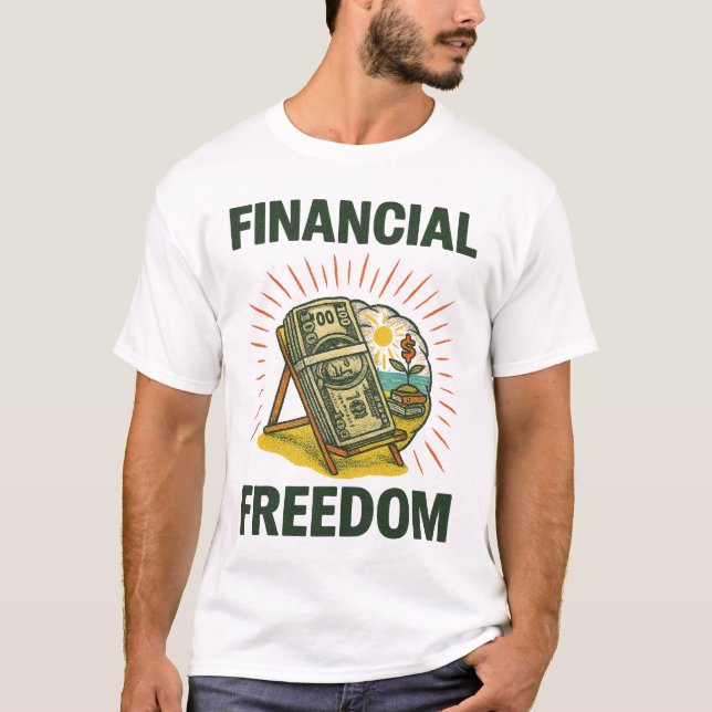 Financial Freedom Beach Chair for Wealth Builders T-Shirt (Front)