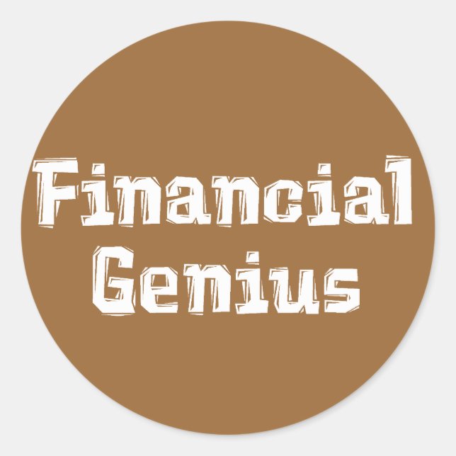 Financial Genius Gifts Classic Round Sticker (Front)