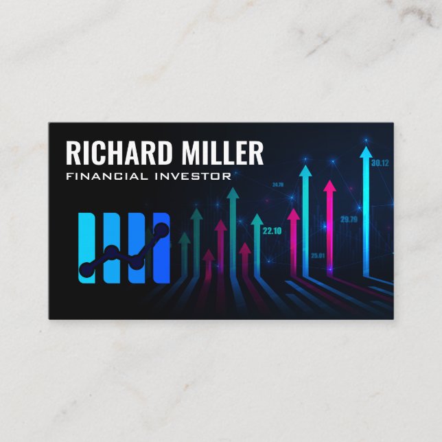 Financial Graph | Investor Stock Chart Business Card (Front)