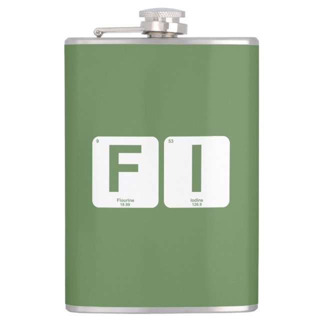 Financial Independence Periodic Table Hip Flask (Front)