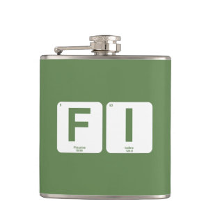 Financial Independence Periodic Table Hip Flask