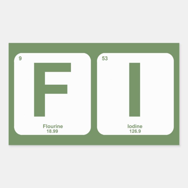 Financial Independence Periodic Table Sticker (Front)