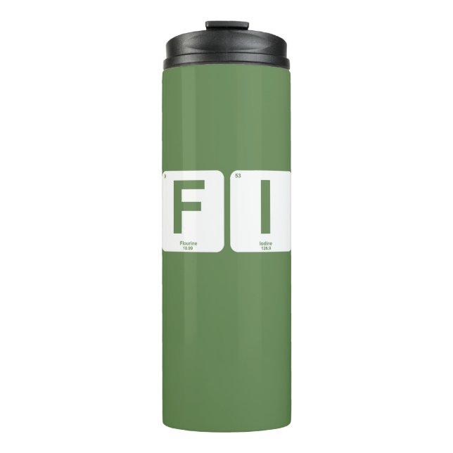 Financial Independence Periodic Table Thermal Tumbler (Front)