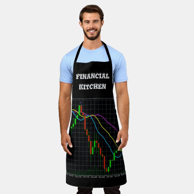 Financial Kitchen Candlestick Chart Personalized Apron (Worn)