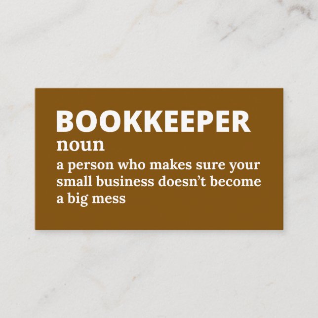 Financial Organizer - Funny Definition Business Card (Front)