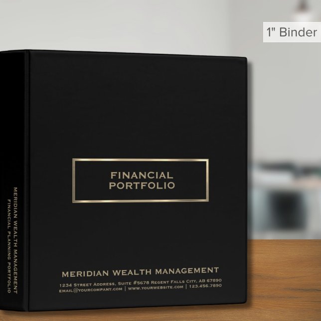 Financial Planner Portfolio Black and Gold Binder (Creator Uploaded)