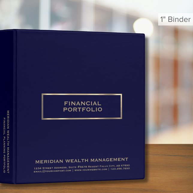 Financial Planner Portfolio Navy Blue and Gold Binder (Creator Uploaded)