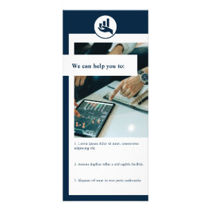 Financial Planner White & Blue Sevice Information Rack Card