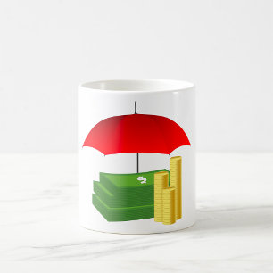 Financial Security Protection with Red Umbrella Coffee Mug