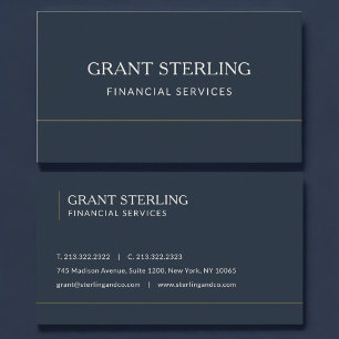 Financial Services Navy Blue Professional Business Card