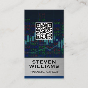 Financial Stock Chart   QR Label Scan  Business Card