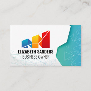Financials Graph Logo   Geometric Patterns Business Card