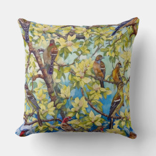 FInches in a Yellow Tulip Poplar Tree Throw Pillow