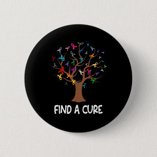 Find A Cure All Cancer Awareness World Cancer Day 2 Inch Round Button