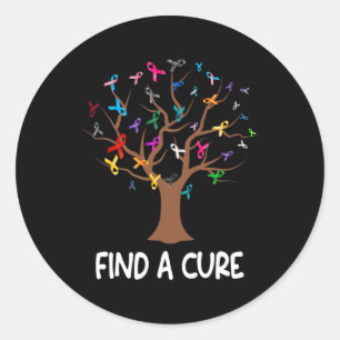 Find A Cure All Cancer Awareness World Cancer Day  Classic Round Sticker