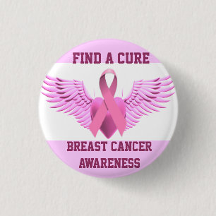 Find A Cure,Breast Cancer Awareness_ 1 Inch Round Button