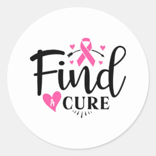 Find A Cure Breast Cancer Awareness Classic Round Sticker