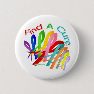 Find A Cure Colourful Cancer Ribbons 2 Inch Round Button