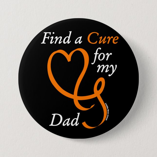 Find a Cure/Heart/Dad...RSD/CRPS 3 Inch Round Button (Front)