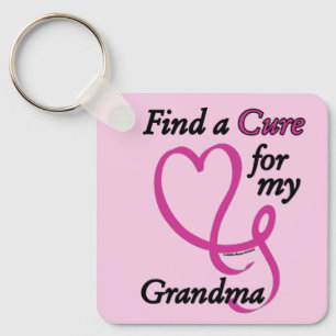 Find a Cure/Heart/Grandma...Breast Cancer Keychain