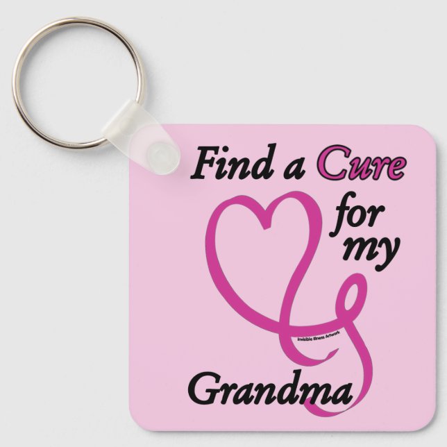 Find a Cure/Heart/Grandma...Breast Cancer Keychain (Front)