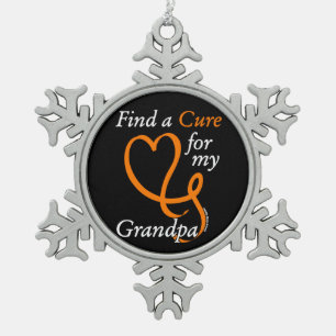 Find a Cure/Heart/Grandpa...RSD/CRPS Snowflake Pewter Christmas Ornament
