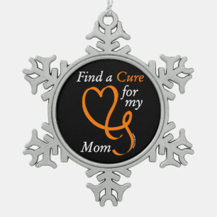 Find a Cure/Heart/Mom...RSD/CRPS Snowflake Pewter Christmas Ornament