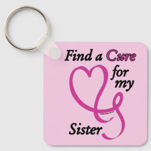 Find a Cure/Heart/Sister...Breast Cancer Keychain