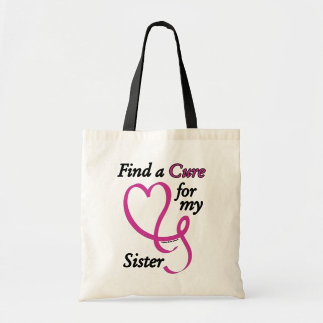 Find a Cure/Heart/Sister...Breast Cancer Tote Bag (Front)